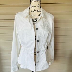 WHBM $100 Lightweight Long Sleeve Button-Front Utility Jacket